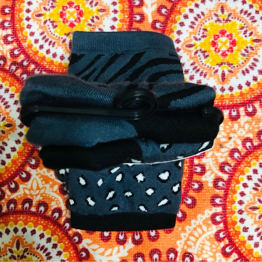 3pairs women’s dress boot Socks zebra Leopard black. 4-12